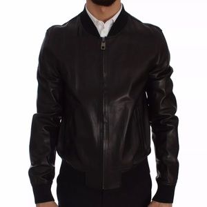 $2800 DOLCE GABBANA Leather Jacket M / EU50 / US40
